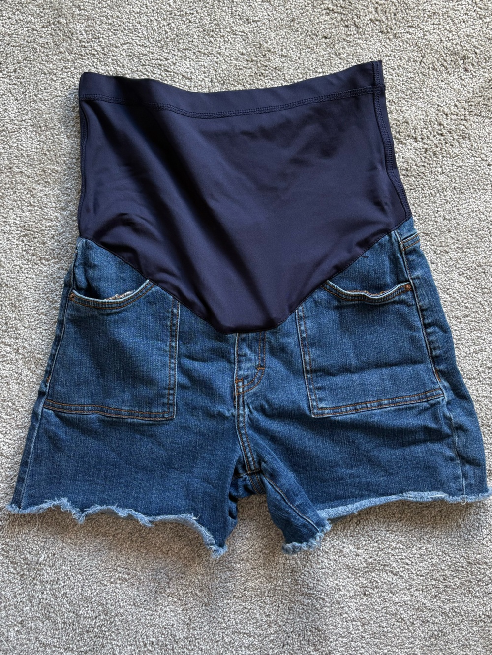 PinkBlush Maternity Raw Hem Denim Shorts Size M